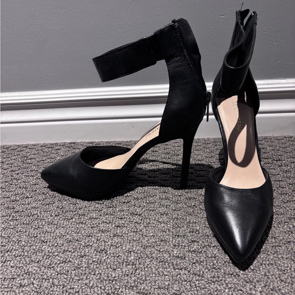 Le Chateau Black Ankle Strap Heels